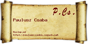 Paulusz Csaba névjegykártya