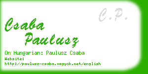 csaba paulusz business card